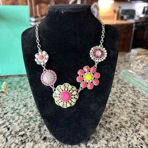 Lia Sophia Vibrant Floral Necklace - Pink, Yellow, Silver